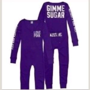 VS PINK XS Purple KISS ME Onesie GIMME SUGAR